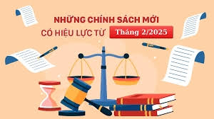 Những chính sách có hiệu lực từ tháng 02/2025
